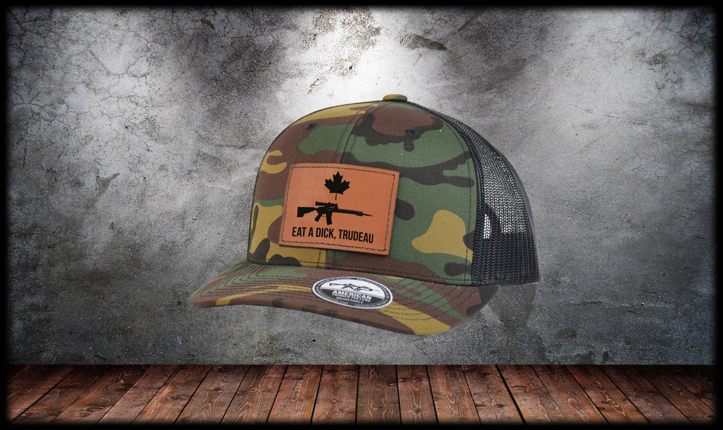 Eat it Trudeau Leather Snap Back